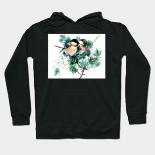 Chickadee Birds in The forest Hoodie